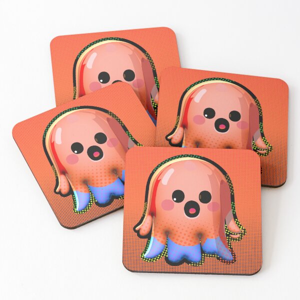 Item preview, Super cute little red octopus kawaii ghost designed and sold by ladstudio.