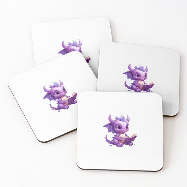 Item preview, Adorable Purple Baby Dragon Reading a Book designed and sold by kalyssa44.