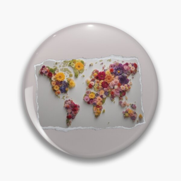 Item preview, World map made of flowers designed and sold by KarakitAI.