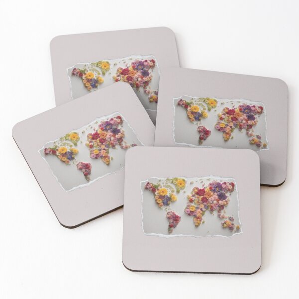 Item preview, World map made of flowers designed and sold by KarakitAI.