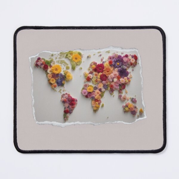 Item preview, World map made of flowers designed and sold by KarakitAI.