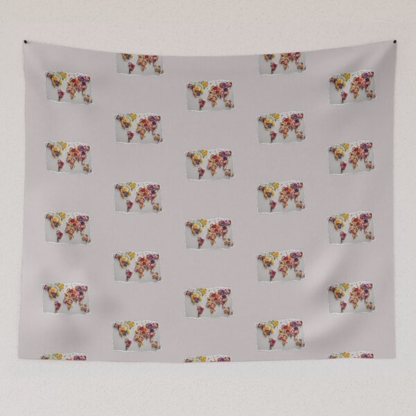Item preview, World map made of flowers designed and sold by KarakitAI.