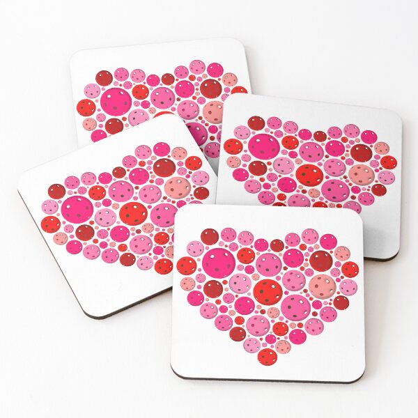 Item preview, Heart Filled with Red and Pink Pickleballs designed and sold by GreenCarbon2112.