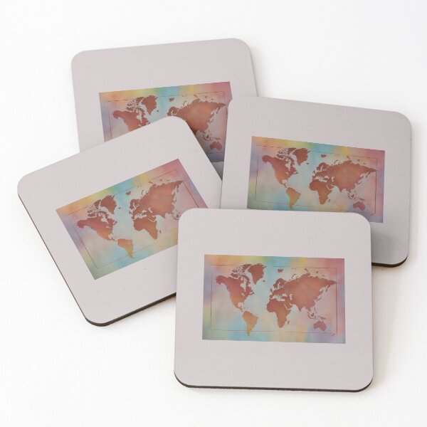 Item preview, Mapa mundial hecho de polvo de colores. designed and sold by KarakitAI.
