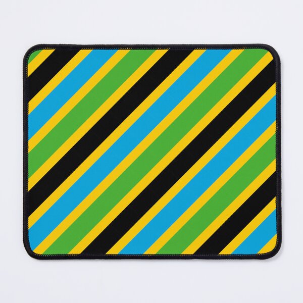 Item preview, Green Blue Yellow Black Diagonal Parallel Stripe Tanzania Color Swahili Dodoma East Africa Pattern designed and sold by PenguinForests.