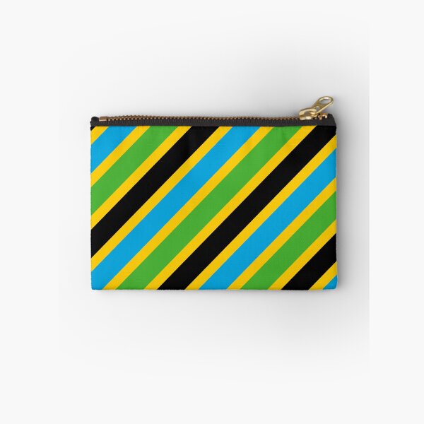 Item preview, Green Blue Yellow Black Diagonal Parallel Stripe Tanzania Color Swahili Dodoma East Africa Pattern designed and sold by PenguinForests.