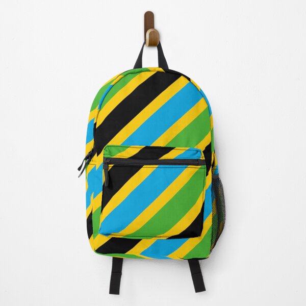 Item preview, Green Blue Yellow Black Diagonal Parallel Stripe Tanzania Color Swahili Dodoma East Africa Pattern designed and sold by PenguinForests.