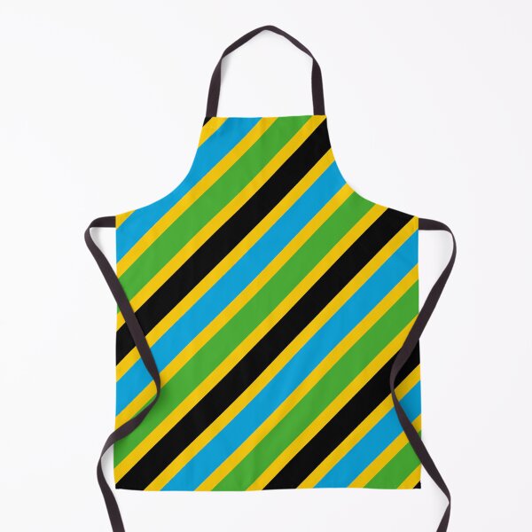 Item preview, Green Blue Yellow Black Diagonal Parallel Stripe Tanzania Color Swahili Dodoma East Africa Pattern designed and sold by PenguinForests.