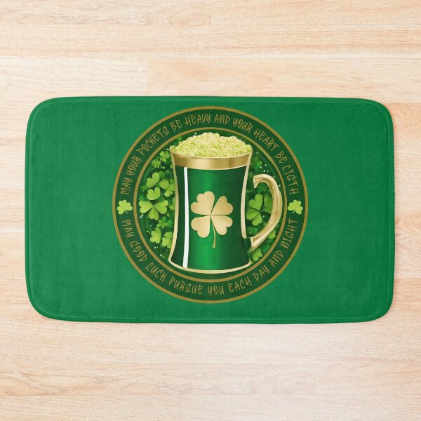 Item preview, Green Tankard with Four Leaf Clovers surrounded by Irish Blessing designed and sold by MimsTees.