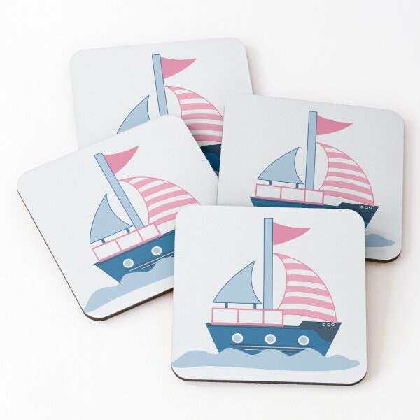 Item preview, Blue and pink boat designed and sold by JakoRila.