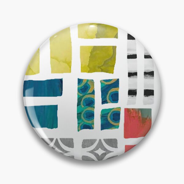 Item preview, Sliced Color Blocks Abstract Art in Teal, Olive, Orange, Black and White designed and sold by Sheree Burlington.