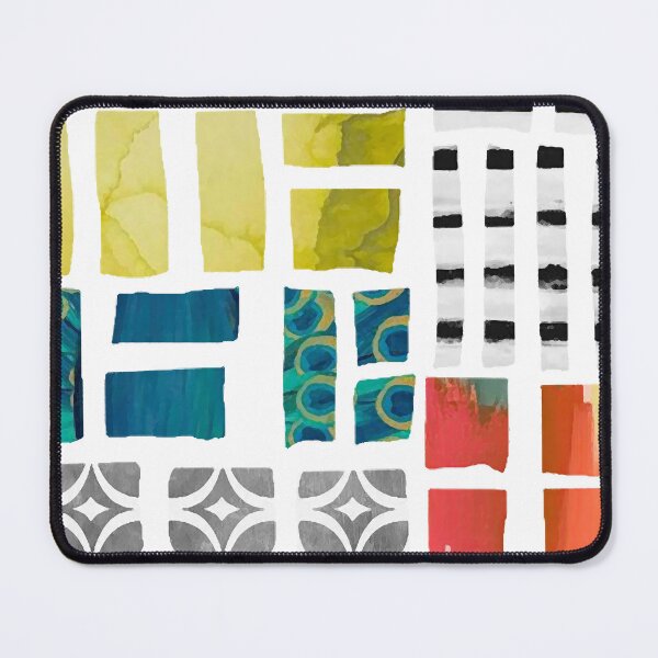 Item preview, Sliced Color Blocks Abstract Art in Teal, Olive, Orange, Black and White designed and sold by Sheree Burlington.