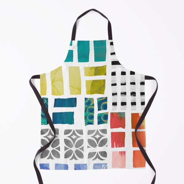 Item preview, Sliced Color Blocks Abstract Art in Teal, Olive, Orange, Black and White designed and sold by Sheree Burlington.