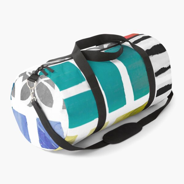 Item preview, Sliced Color Blocks Abstract Art in Teal, Olive, Orange, Black and White designed and sold by Sheree Burlington.