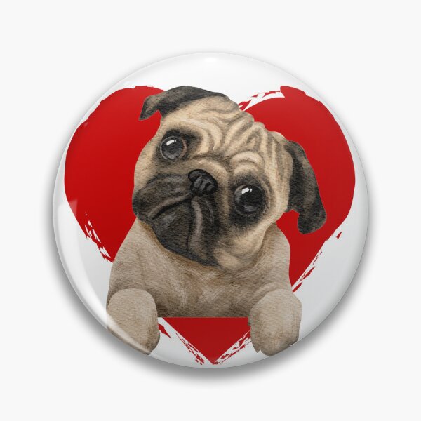 Item preview, Cute Pug Heart Print designed and sold by Myloveforpets.
