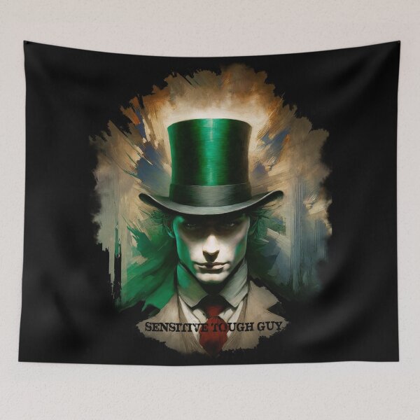 Item preview, SENSITIVE TOUGH GUY, blau, türkis, Freedom, Moon designed and sold by CrisMor-Art.