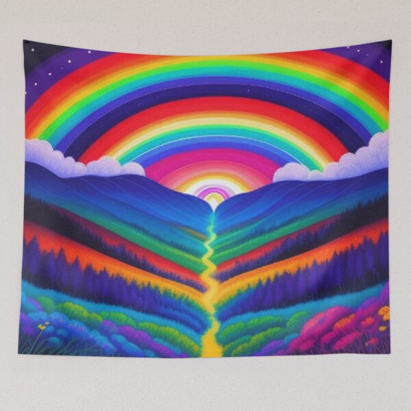 Item preview, Rainbow Flower Fields and Rainbows designed and sold by TheDarkWardrobe.
