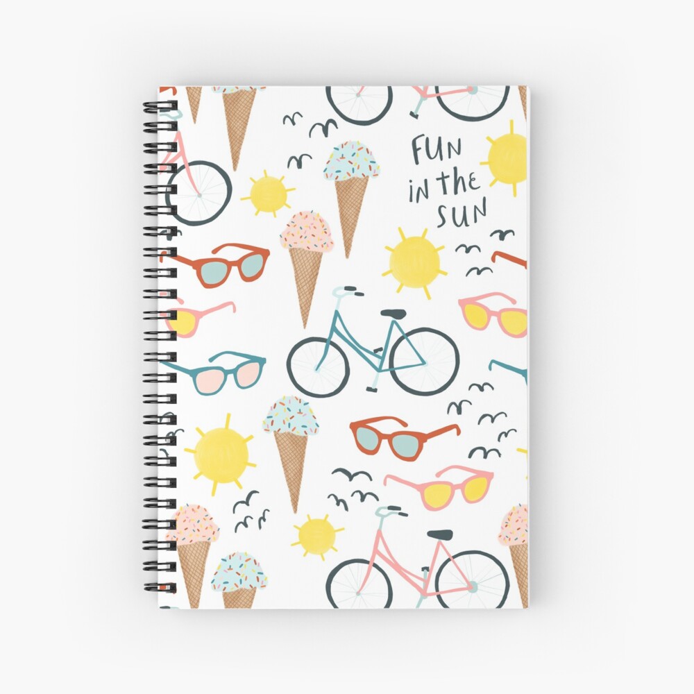 Fun in the sun summertime pastel pattern Spiral Notebook