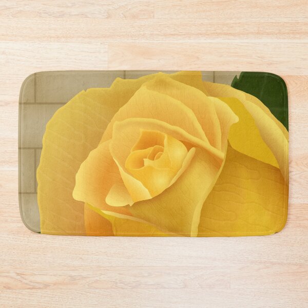 Item preview, Yellow Rose Closeup with Rustic Brick Background // Digital Art designed and sold by Elsy's Art.