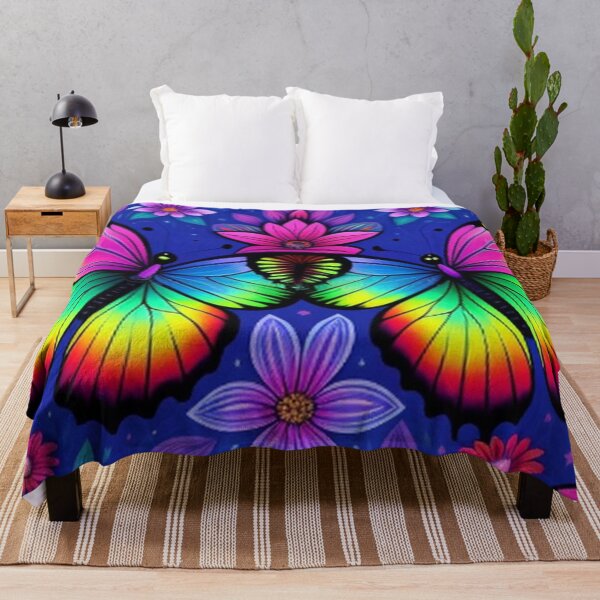 Artikelvorschau, Regenbogenschmetterlinge und Blumen entworfen und verkauft von TheDarkWardrobe.