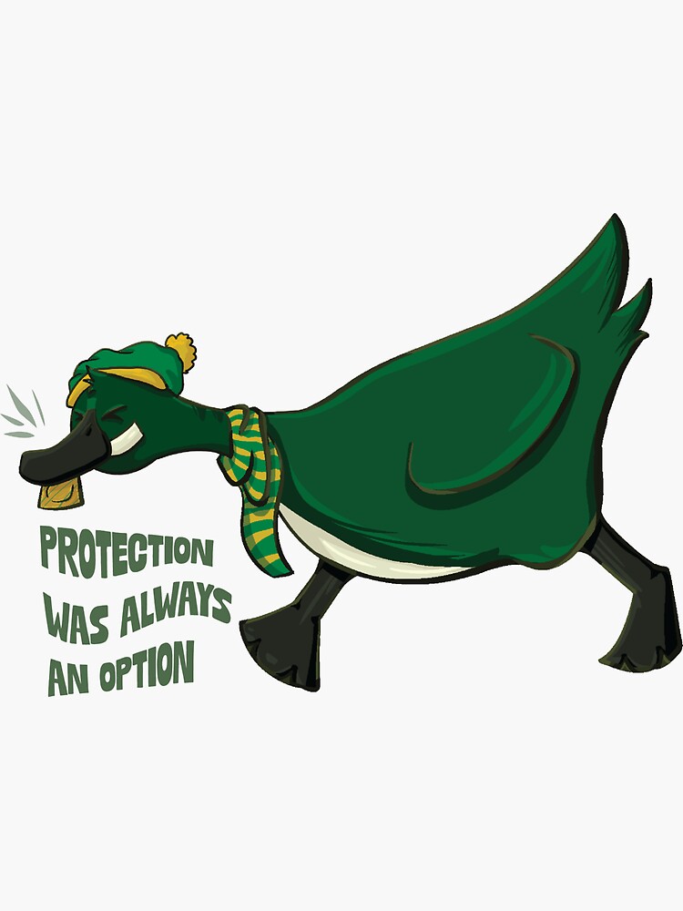 Thumbnail 3 of 3, Sticker, Protection was Always an Option designed and sold by D00dleDucky.