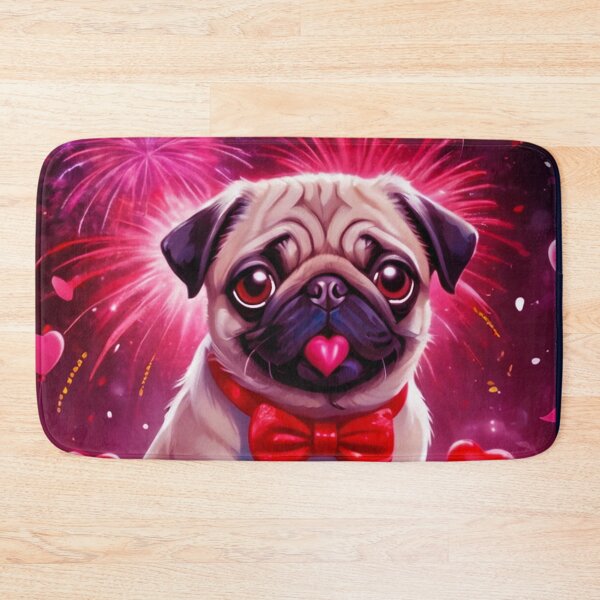 Item preview, Pug HAPPY HOLIDAYS 170 Valentines Day PUG  designed and sold by RedBluffTraders.