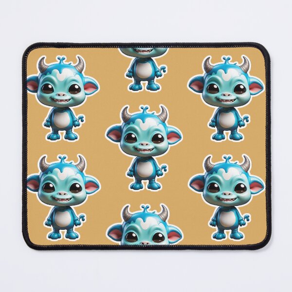 Item preview, chibi blue alien cow designed and sold by amoebebe.