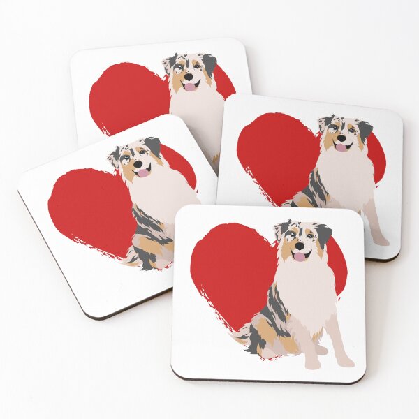 Item preview, Australian Shepherd Heart Print designed and sold by Myloveforpets.