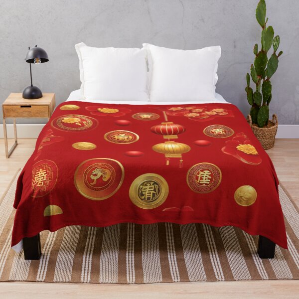 Item preview, Happy Chinese New Year Red and Gold Lantern Balls with Lucky Gold coins for Good Fortune for a Prosperous and Lucky Lunar New Year 2024 Year of the Dragon designed and sold by SEVENPRINTS.