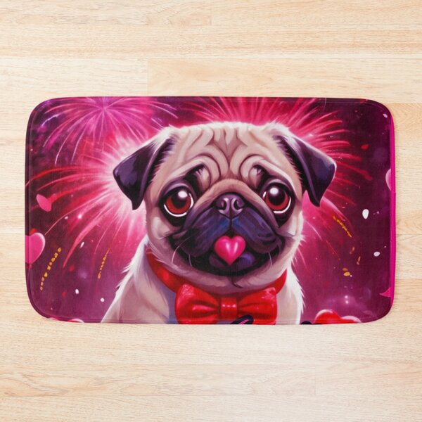 Item preview, Pug HAPPY HOLIDAYS 170 Valentines Day HAPPY VALENTINES DAY designed and sold by RedBluffTraders.