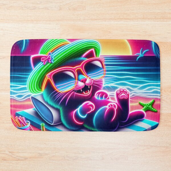 Item preview, Lazy Kitten Wearing Sunglasses Laying on the Beach designed and sold by Gaborai.
