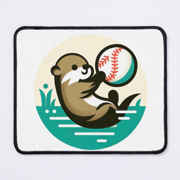 Item preview, Cartoon Otter Baseball designed and sold by anewdesignaday.