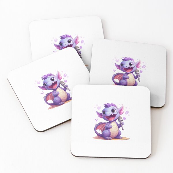 Item preview, Cute Adorable Purple Dragon Singing - Sticker designed and sold by kalyssa44.