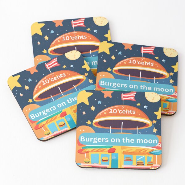 Item preview, Burgers on the moon designed and sold by seahorse crossing.