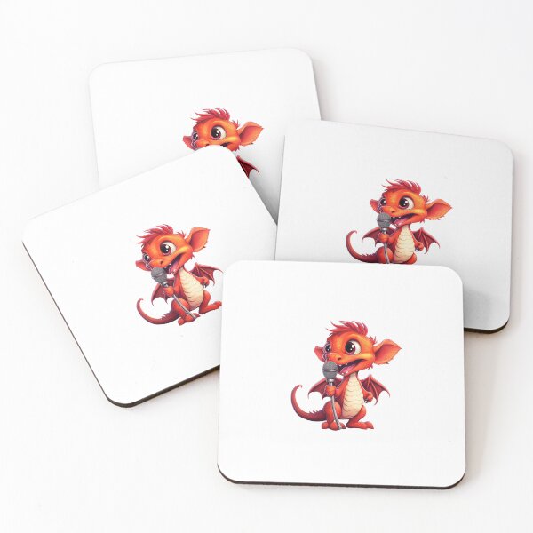 Item preview, Cute Adorable Red Baby Dragon Singing - Sticker designed and sold by kalyssa44.