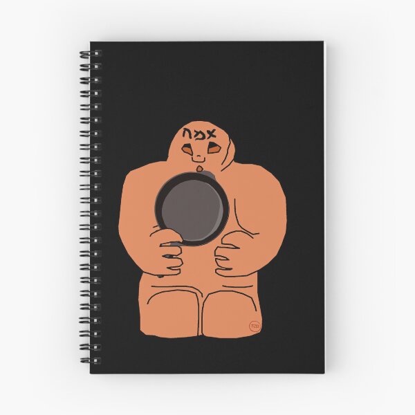 Item preview, golem holding cast iron pan designed and sold by SaharBareket.