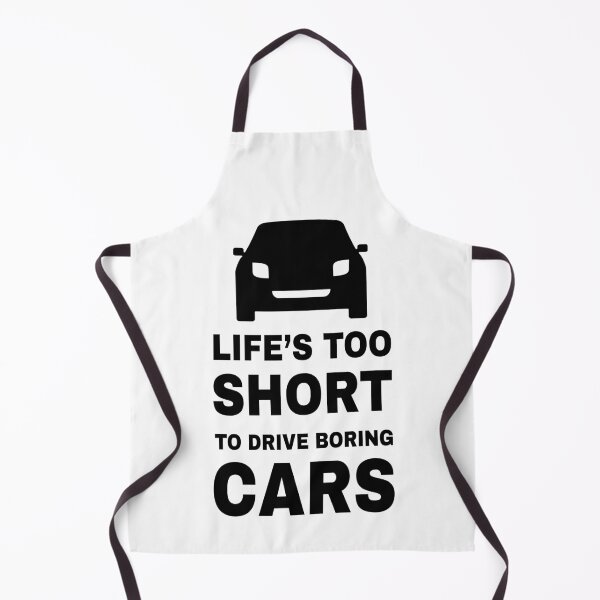 Item preview, Life is too short to drive boring cars black text quote of the day for petrolheads designed and sold by Wolf-Raf-Design.