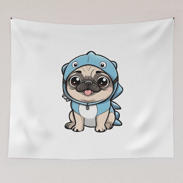 Item preview, Cute Pug wearing a costume designed and sold by PowesomePets.