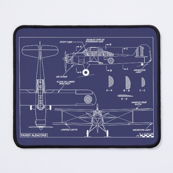 Item preview, Fairey Albacore British WW2 Biplane Torpedo Bomber Blueprint Diagrams designed and sold by MilitaryMart.