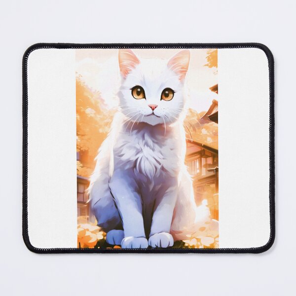 Item preview, young white cat sitting designed and sold by janjacbu.