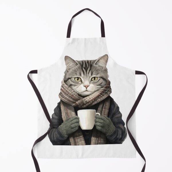 Item preview, cat drinking hot coffee designed and sold by AI Gizmo.