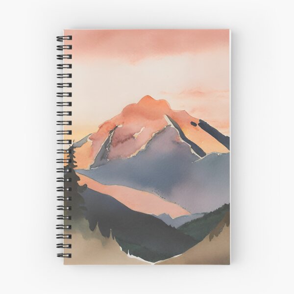 Item preview, Mountain Sunset Watercolor  designed and sold by CharmStudio.