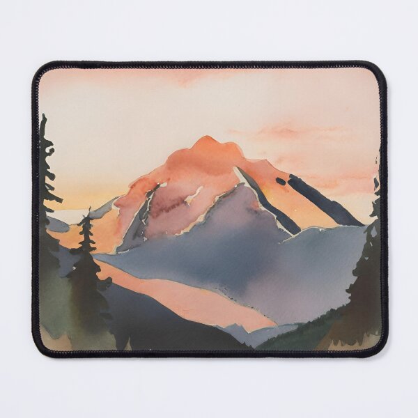 Item preview, Mountain Sunset Watercolor designed and sold by CharmStudio.