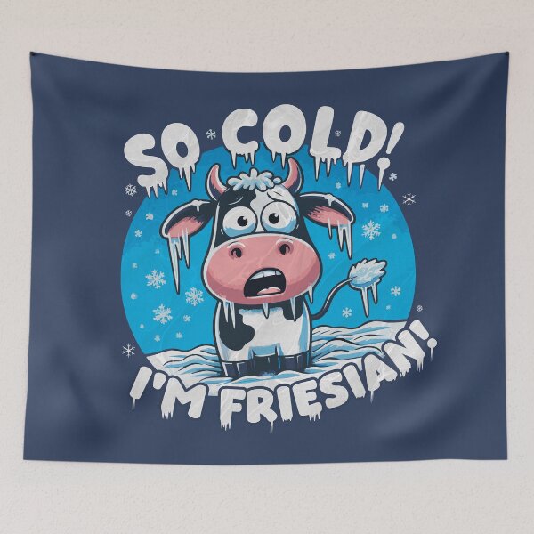 Item preview, I'm Friesian! - Comical Shivering Cow Design designed and sold by Sir Meow Meow.