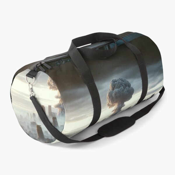 Item preview, Nuclear mushroom cloud rising above desolate cityscape at dawn. designed and sold by ArtComixHaven.