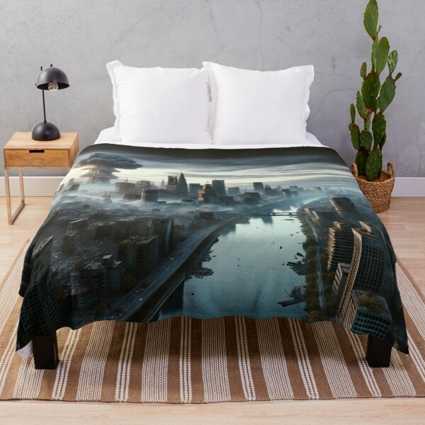 Item preview, Nuclear mushroom cloud rising above desolate cityscape at dawn. designed and sold by ArtComixHaven.
