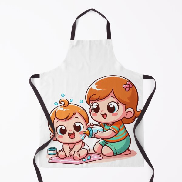 Item preview, A cartoon character of a baby playing with his sister designed and sold by nada-art.