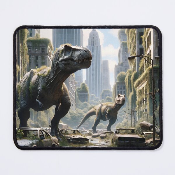 Item preview, Two T Rex wander in overgrown city ruins. designed and sold by ArtComixHaven.