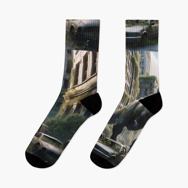 Item preview, Two T Rex wander in overgrown city ruins. designed and sold by ArtComixHaven.