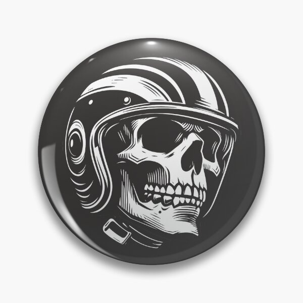 Item preview, Skull rider with full helmet in black and white reverse designed and sold by DeathRiders.